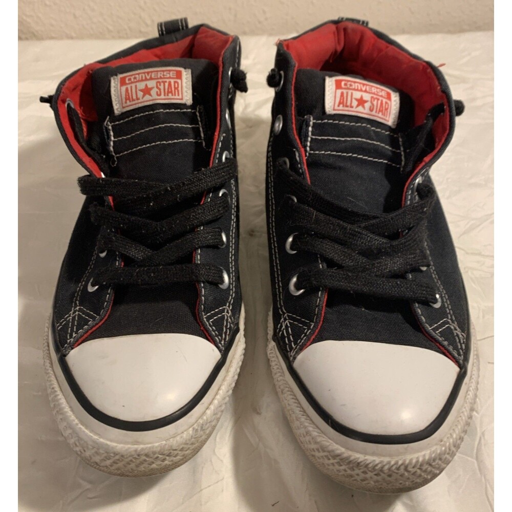 Converse Allstar Chuck Taylor CT Street Mid Sneakers Shoes Mens 8 Black Red